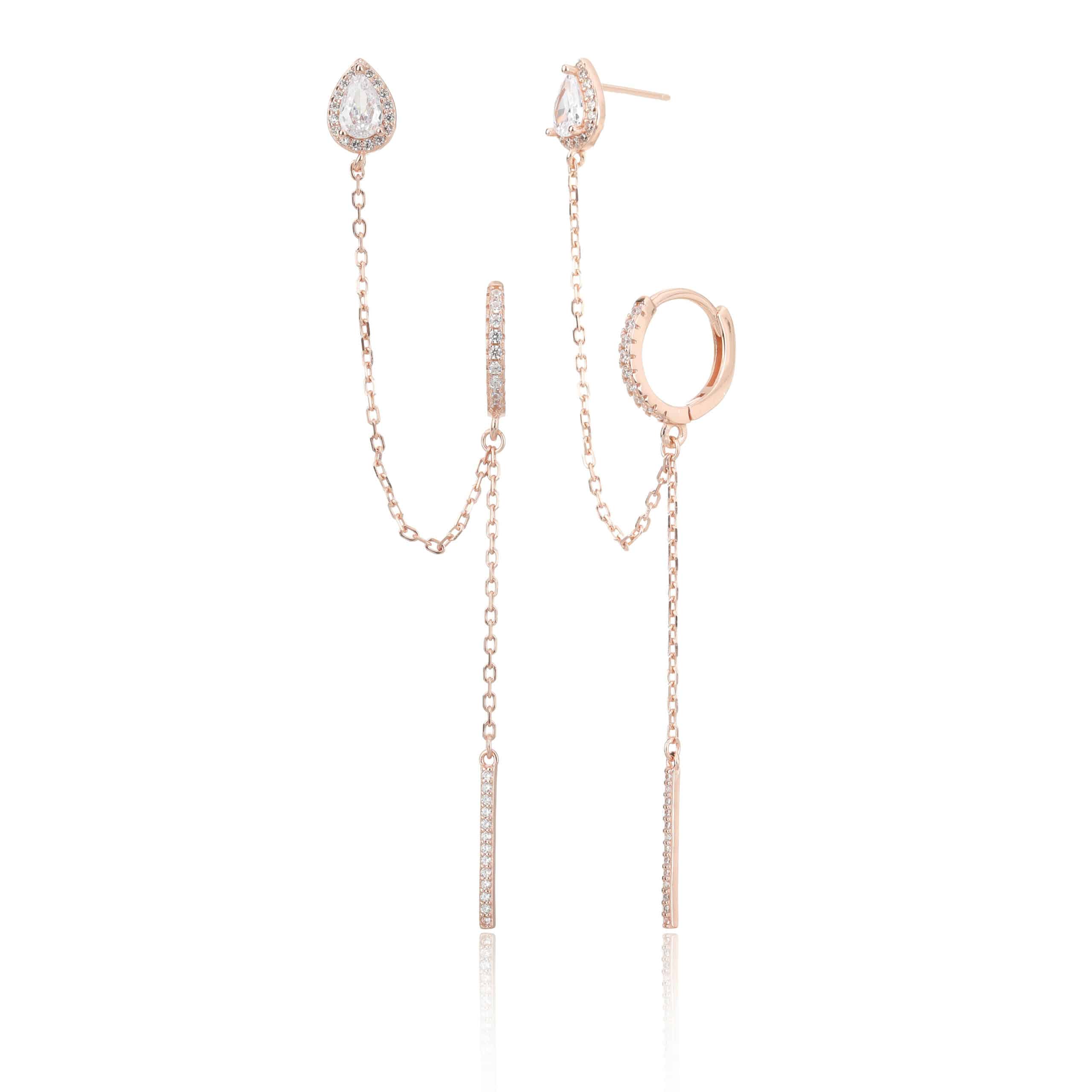 עגילי טניה - רוז גולד